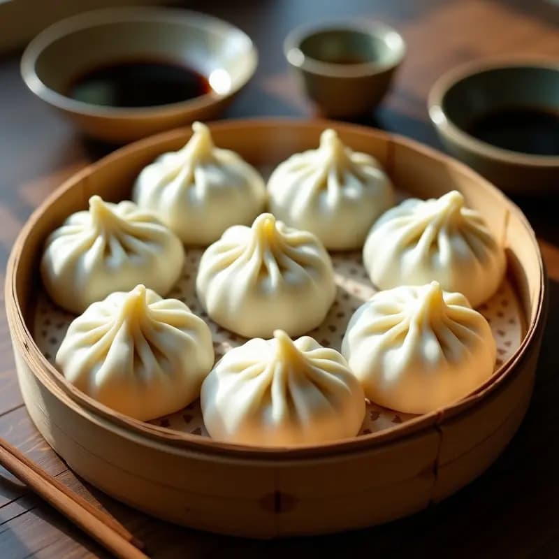 Baozi de Champiñones y Bok Choy: Empanadillas Chinas al Vapor Veganas