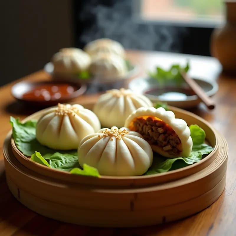 Baozi Chinos de Cerdo al Vapor con Pan de Mantou: Receta Callejera en 30 Minutos