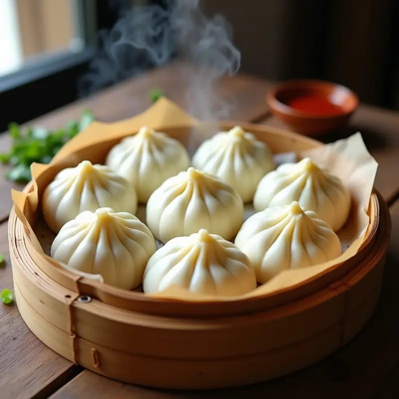 Baozi al Vapor de Cerdo y Repollo: Panecillos Chinos Tradicionales en 1 Hora