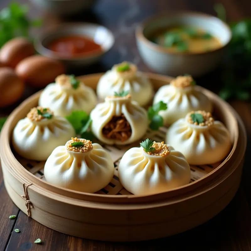 Baozi Veganos de Cerdo de Jackfruit: Receta China al Vapor con Bun Suave