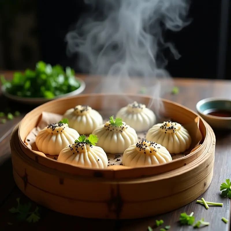 Baozi Veganos de Champiñones y Repollo: Receta China al Vapor y Sin Harina