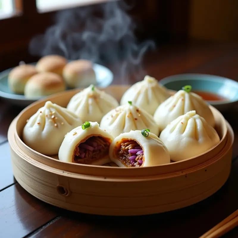 Baozi Veganos de Jackfruit y Cebolla Morada: Receta China en Vapor y Sin Lactosa