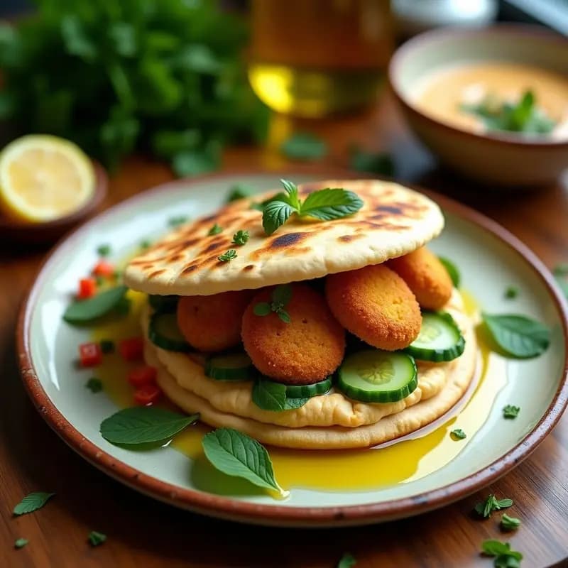 B tapered de Falafel y Hummus con Pan Árabe: Receta Mediterránea en Airfryer