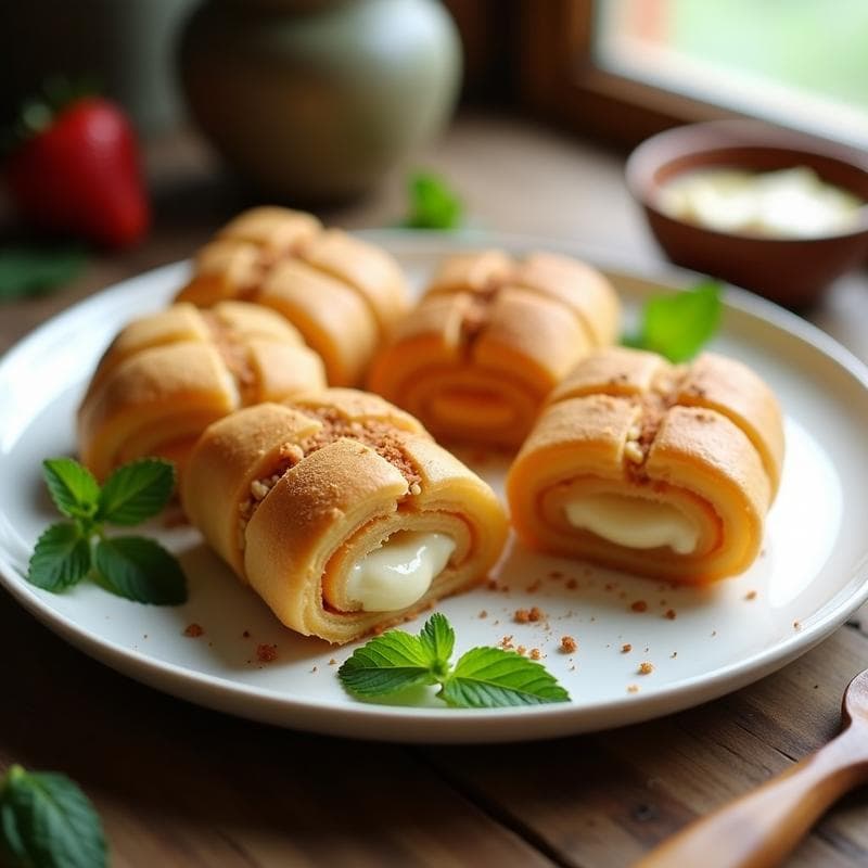 Barquillos de Canela y Semillas de Lino con Relleno de Queso Vegano: Postre Crunchy Sin Horno