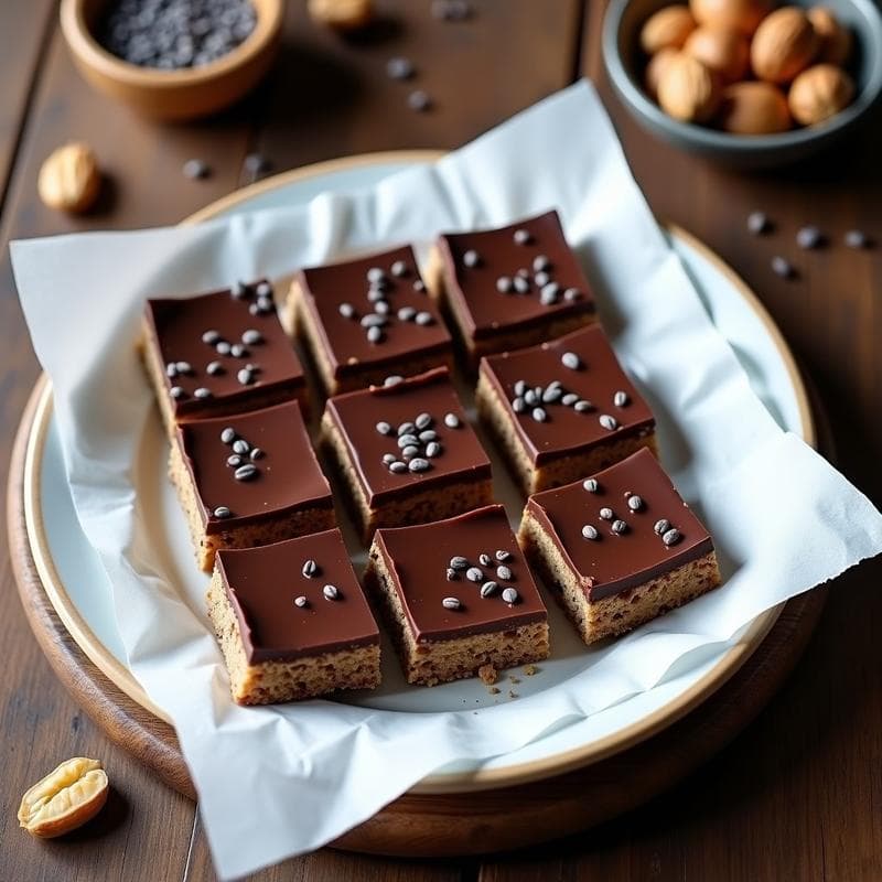 Barras Energéticas de Cacahuete y Café con Cobertura de Chocolate 85%: Snack Keto y Sin Azúcar