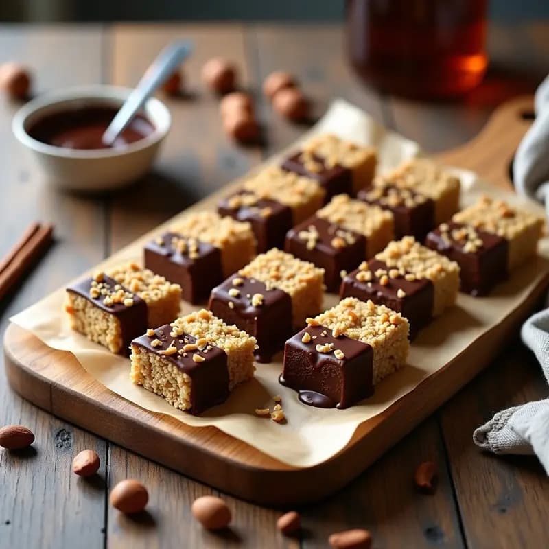 Barras de Quincy y Avellanas con Cobertura de Chocolate 100%: Snack Keto y Energético