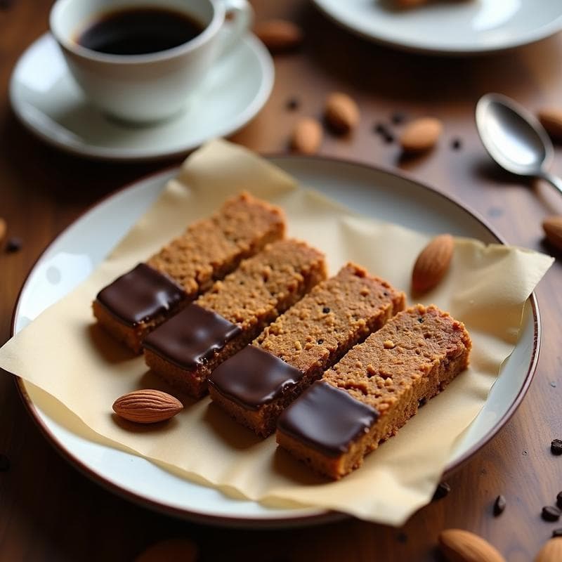 Barritas de Almendra y Café con Cobertura de Cacao: Snack Keto y Sin Azúcar