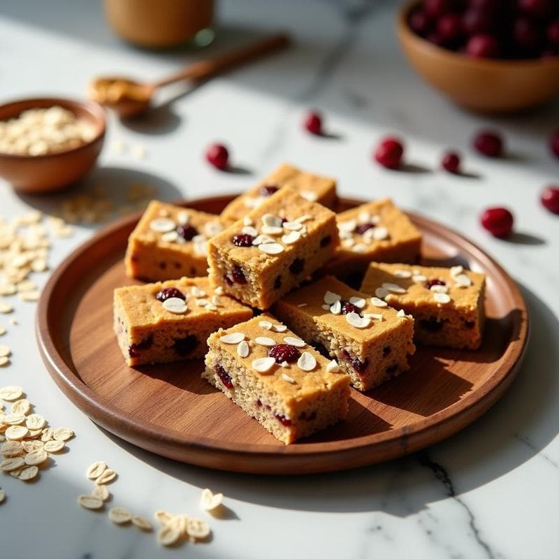 Barritas de Avena con Proteína de Guisante y Arándanos: Snack Saludable Sin Azúcar