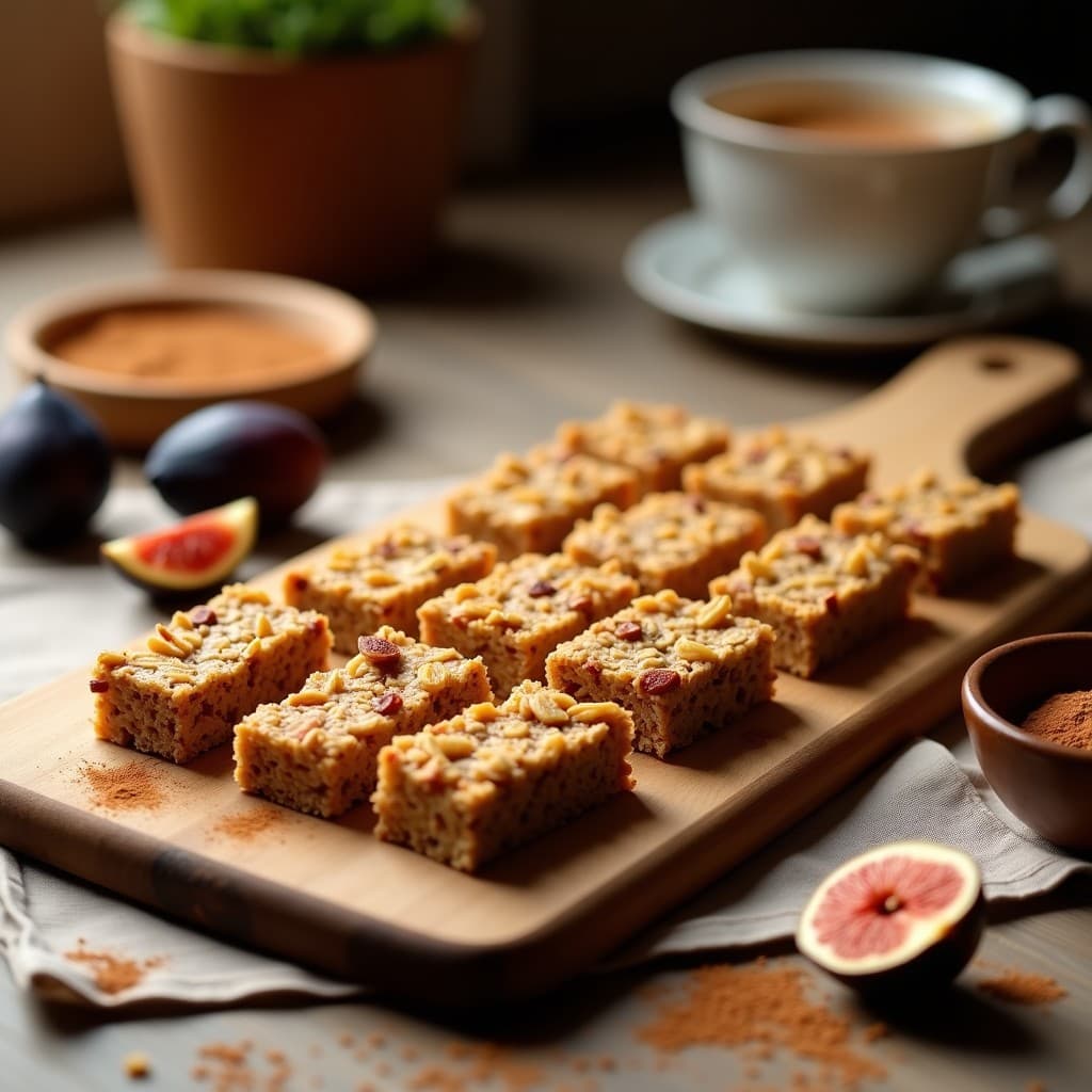 Barritas de Avena y Proteína con trozos de Higo Seco y Canela: Snack Energético Sin Azúcar