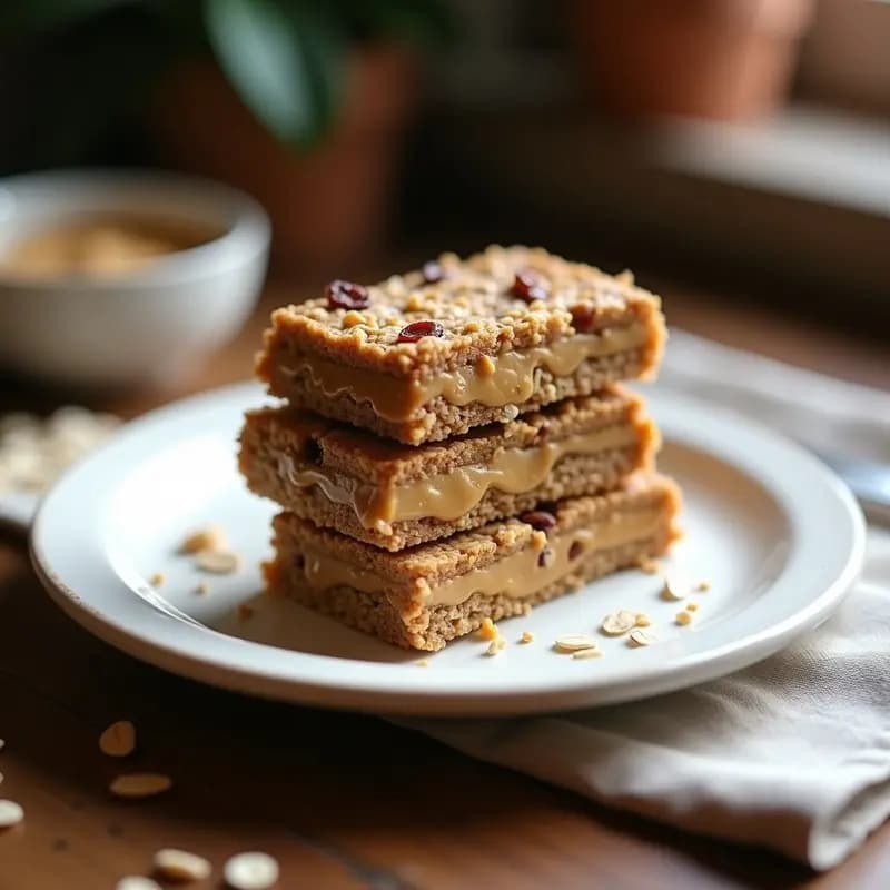 Barritas de Avena y Proteína con Relleno de Crema de Cacahuete: Snack Energético para Deporte