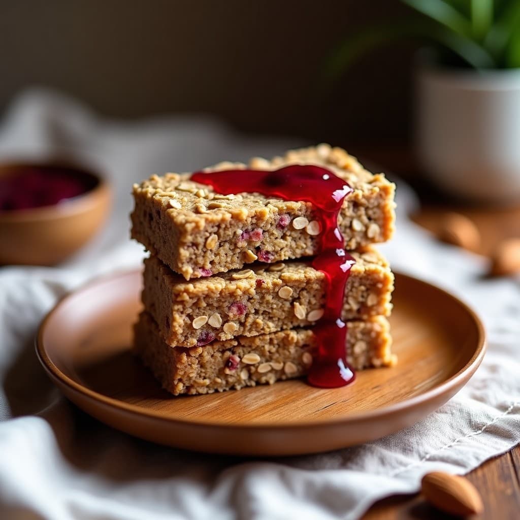 Barritas de Avena y Proteinada de Guisante con Mermelada de Frutos Rojos: Snack Alto en Proteína