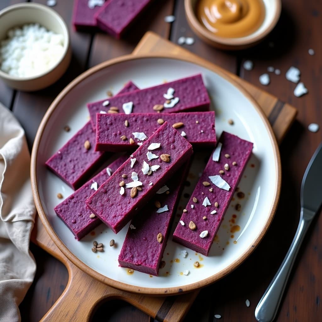 Barritas de Batata Morada y Tahini: Snack Keto y Sin Azúcar para Viajes