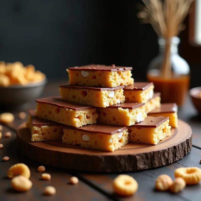 Barritas Crujientes de Cereal con Chocolate Marshmallow y Caramelo: El Snack que No Puedes Parar