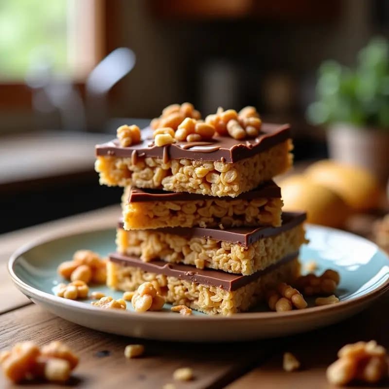 Barritas de Cereales con Caramelo Líquido y Nueces: Snack Energético y Adictivo