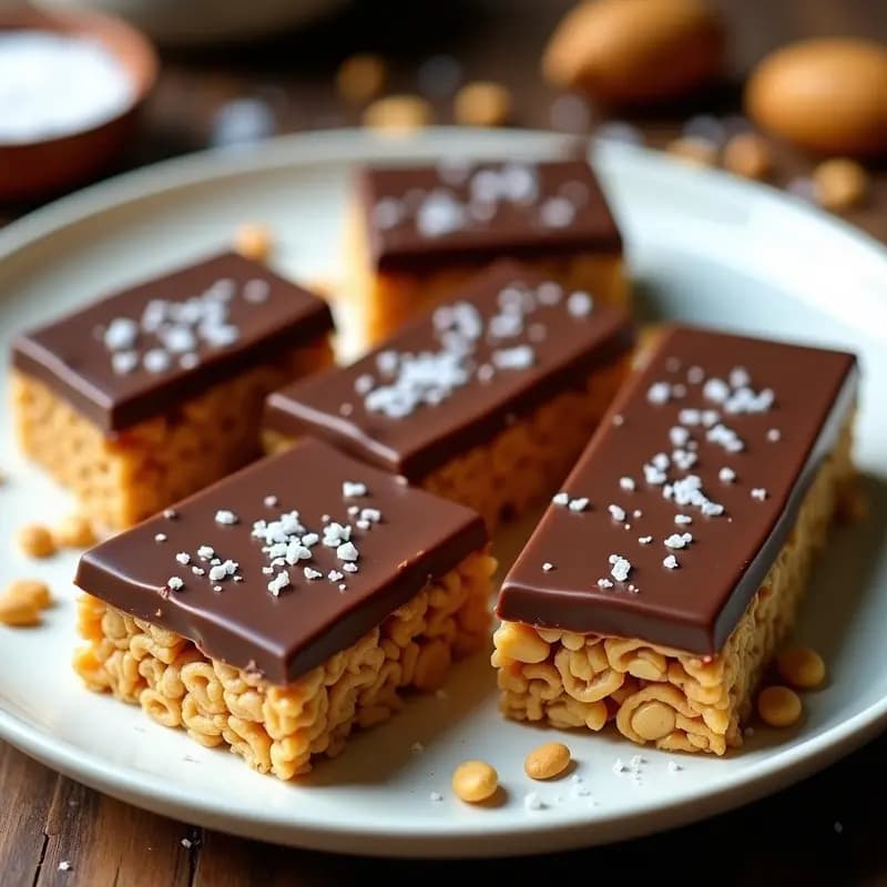 Barritas de Cereales con Chocolate y Caramelo Salado: Snack Energético y Delicioso
