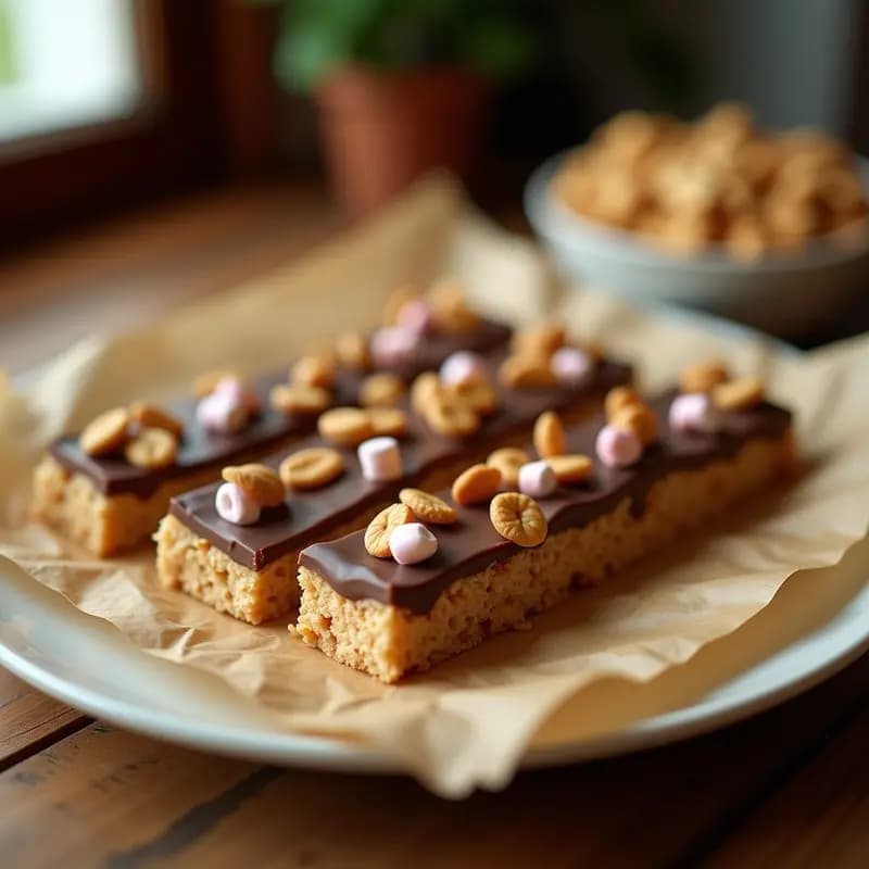 Barritas de Cereales con Chocolate y Marshmallows: Snack Dulce para Energía Rápida