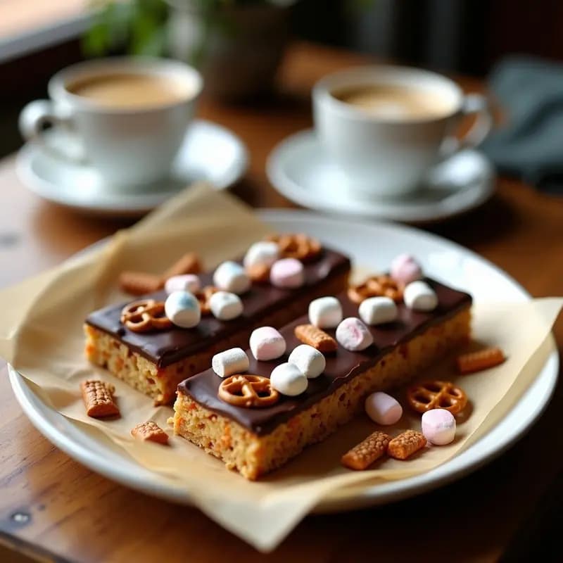 Barritas de Cereales Caseras con Marshmallows Chocolate y Pretzels Bañadas en Chocolate: Energy Boost Dulce-Salado