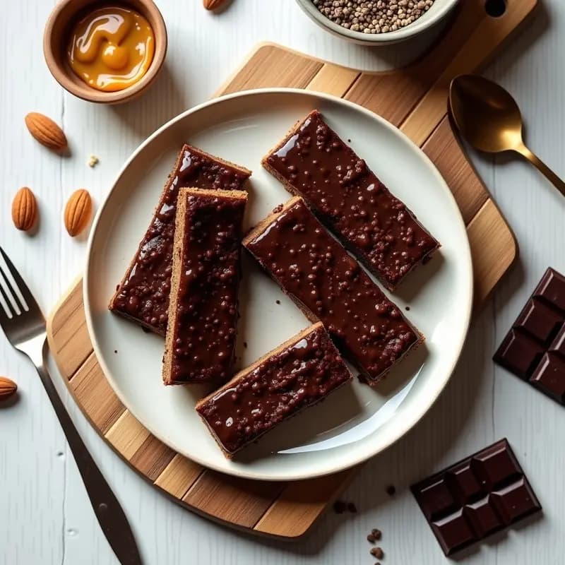 Barritas de Chía y Proteína de Guisante con Cobertura de Chocolate Amargo: Desayuno Keto
