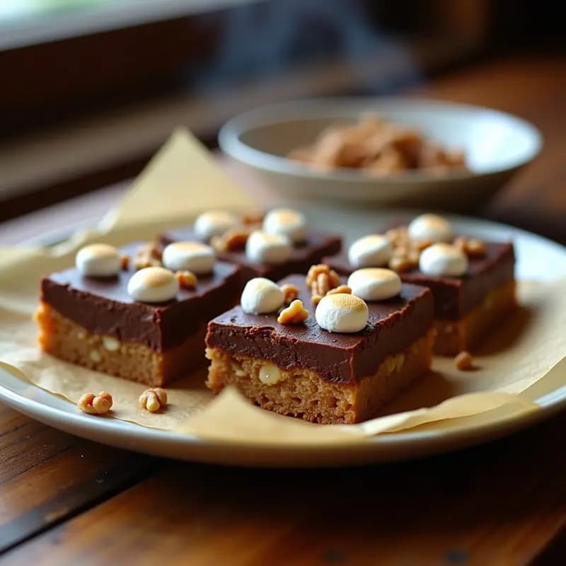 Barritas de Chocolate con Nueces y Marshmallows: Snack Dulce para Antojos de Medianoche
