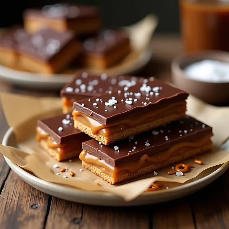 Barritas de Chocolate con Pretzels y Caramelo Salado: Snack Dulce-Salado Adictivo