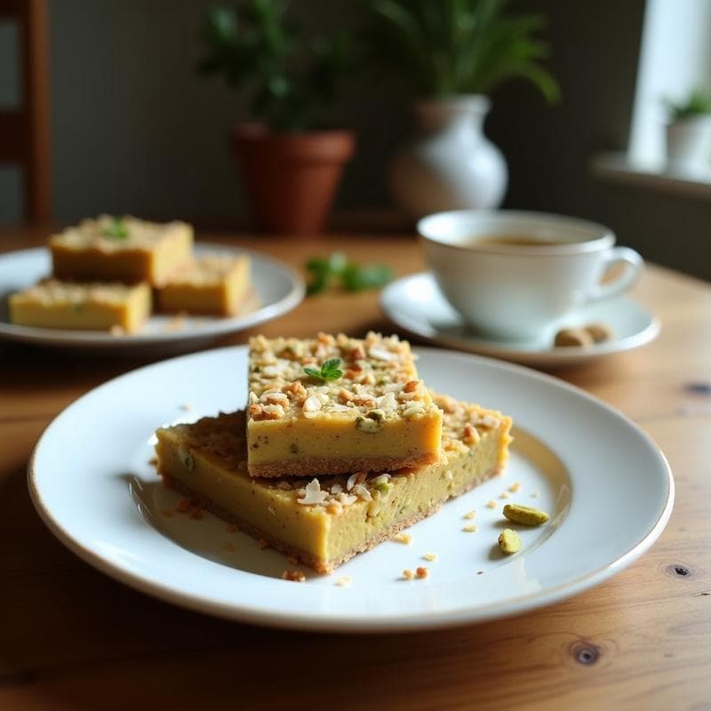 Barritas de coco y pistacho con proteína vegana: Snack energético para deportistas