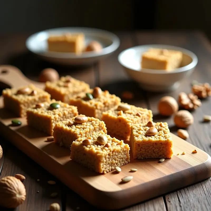 Barritas de Copos de Trigo Sarraceno y Miel con Nueces: Snack Energético Sin Gluten