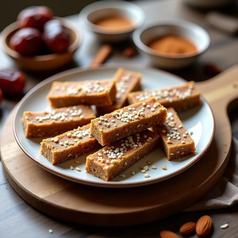 Barritas de Dátiles y Almendras con Toque de Canela: Snack Energético Sin Horno