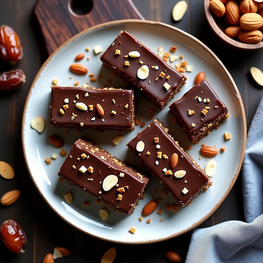 Barritas Energéticas de Dátiles y Nueces con Cobertura de Chocolate 90%: Snack Keto