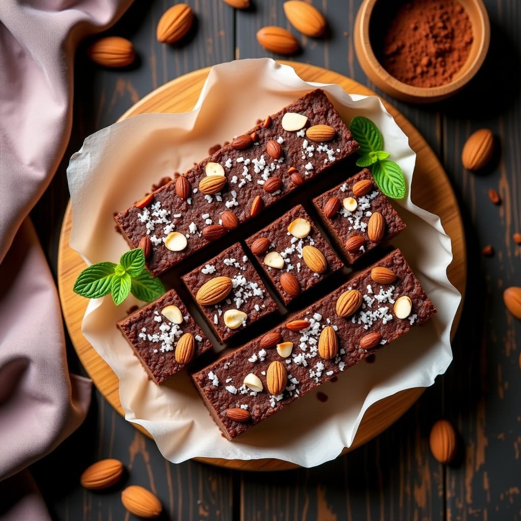 Barritas Energéticas de Dátil y Almendra con Cacao Crudo: Postre Vegano Sin Azúcar y Sin Horno