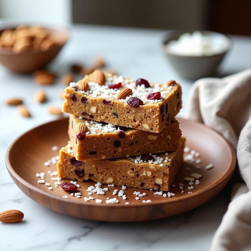 Barritas de Proteína de Almendra y Arándanos: Snack Keto Sin Azúcar para Deportistas