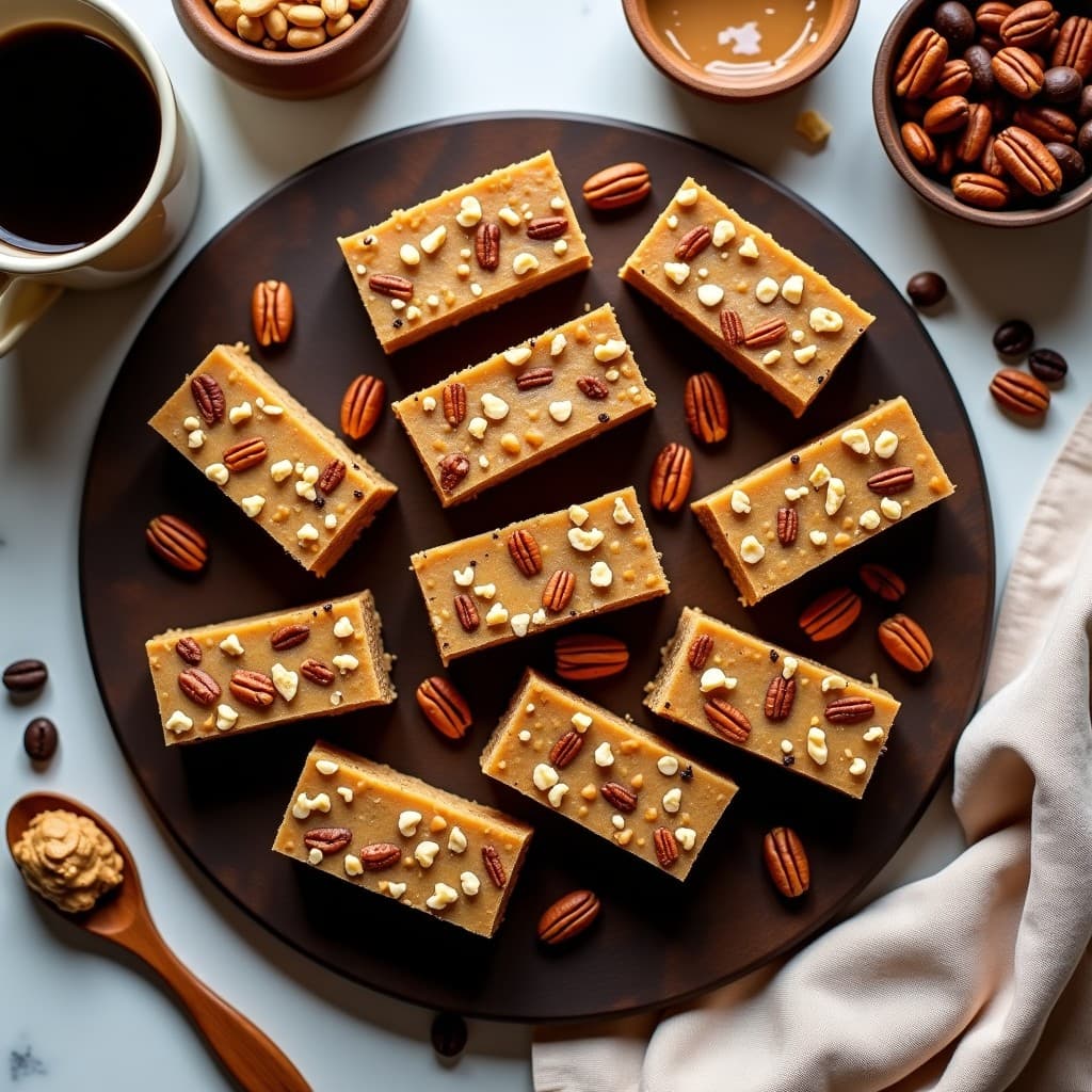 Barritas de Proteína de Café y Nueces de Pecana: Snack Keto para Pre-Entrenamiento