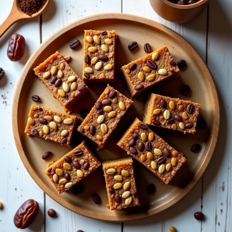 Barritas de Proteína de Café y Semillas de Calabaza: Snack Energético Sin Horno
