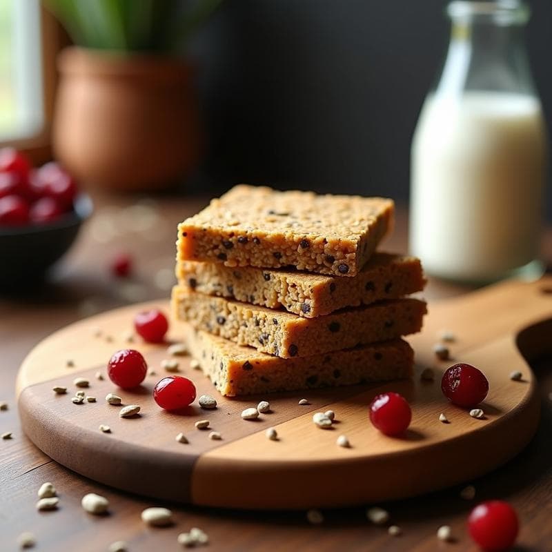 Barritas de Proteína de Cáñamo y Arándanos Deshidratados: Merienda Keto y Sin Azúcar