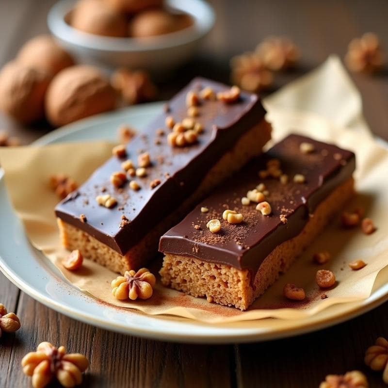 Barritas de Proteína de Canela y Nueces con Chocolate 85%: Snack Keto Sin Azúcar