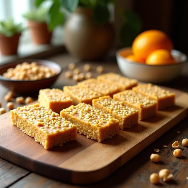 Barritas de Proteína de Garbanzos y Tahini: Snack Saludable Sin Horno y Sin Azúcar