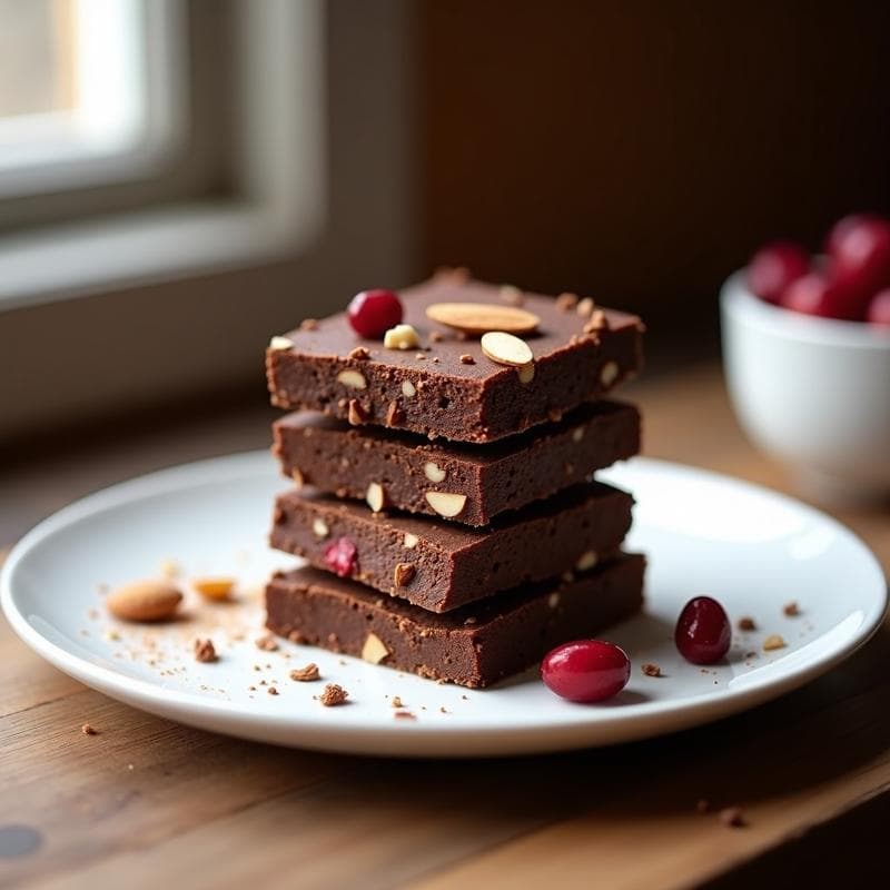 Barritas de Proteína de Guisante y Cacao con Trozos de Arándanos: Snack Alto en Proteína