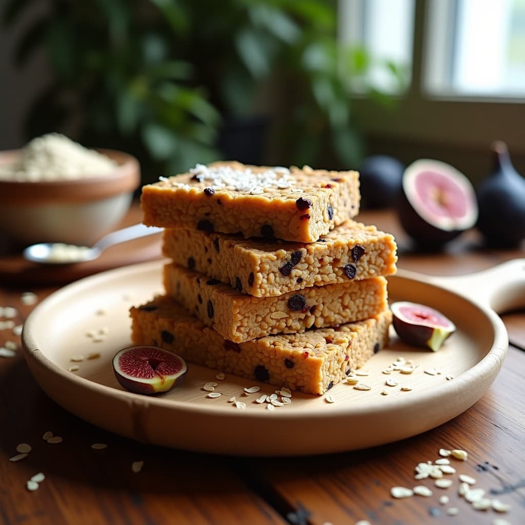 Barritas de Proteína de Guisantes y Avena con Trozos de Higos Secos: Snack Vegano para Deportistas
