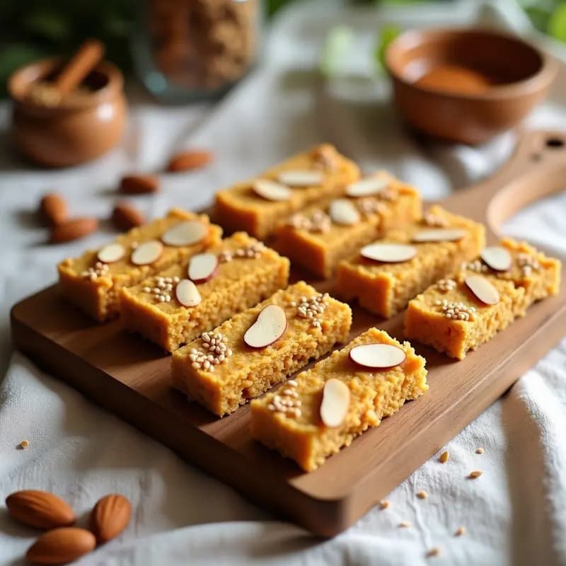 Barritas de Proteína de Harina de Garbanzo y Almendras: Snack Vegano para Tupper