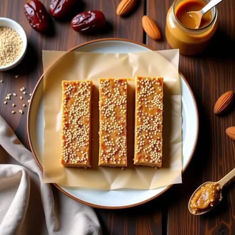 Barritas de Proteína de Harina de Sésamo y Semillas de Amapola: Snack Sin Horno