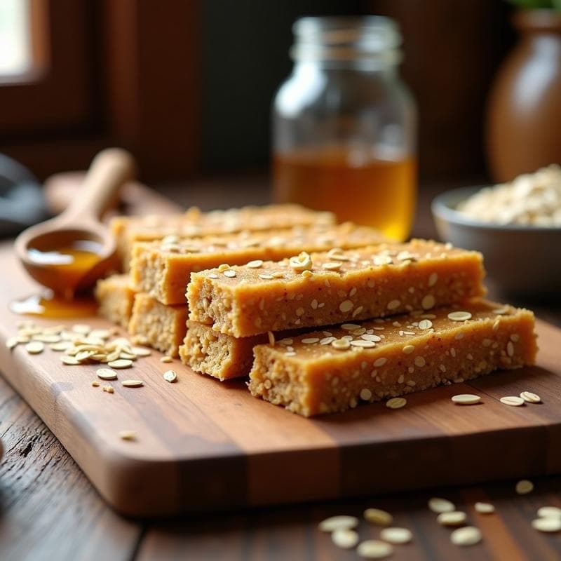 Barritas de Proteína de Sésamo y Miel con Avena: Snack Energético Sin Horno