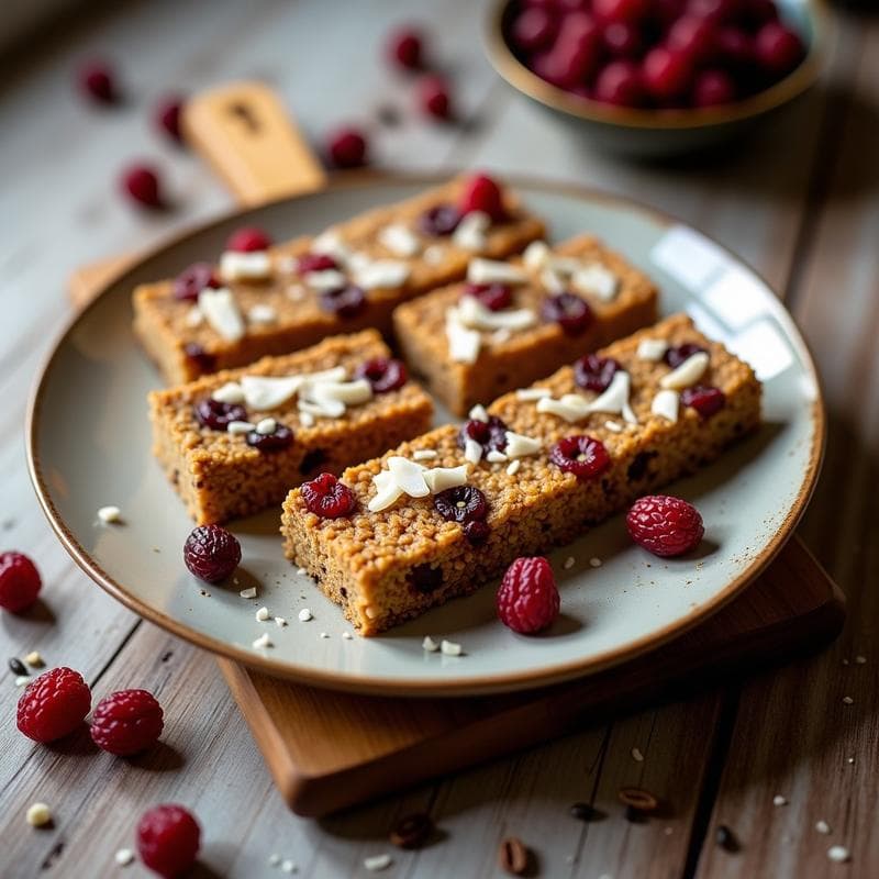Barritas de Quinoa y Arándanos Deshidratados: Snack Energético Sin Horno y Sin Azúcar