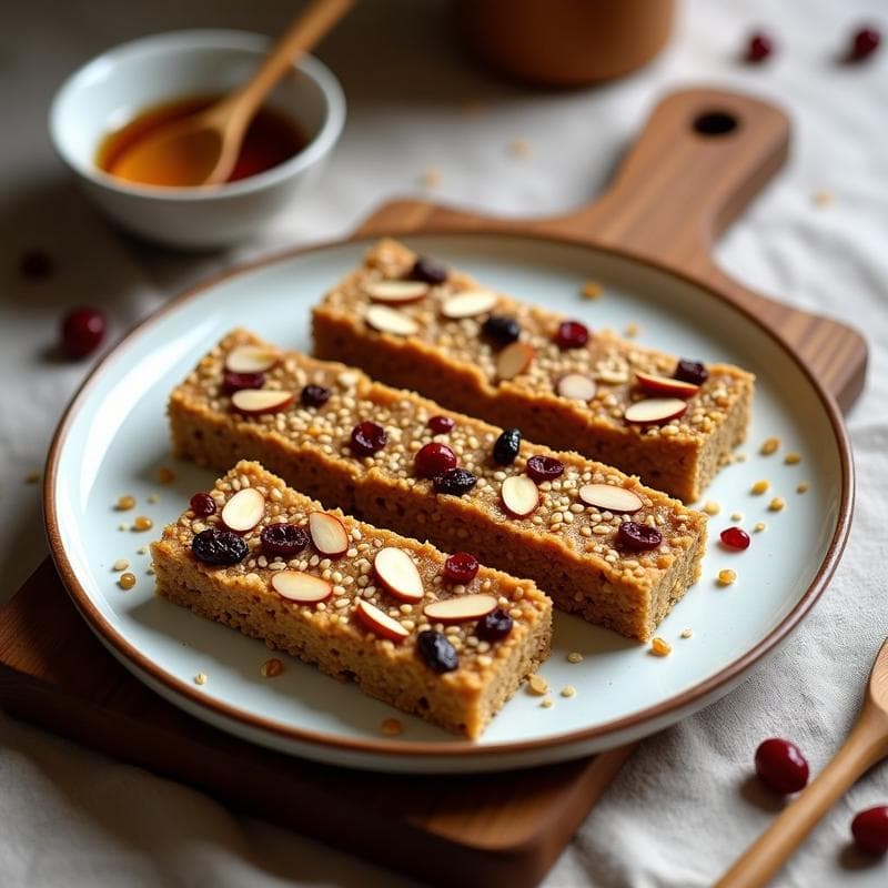 Barritas Energéticas de Quinoa y Arándanos con Miel de Agave: Snack Saludable para Tupper