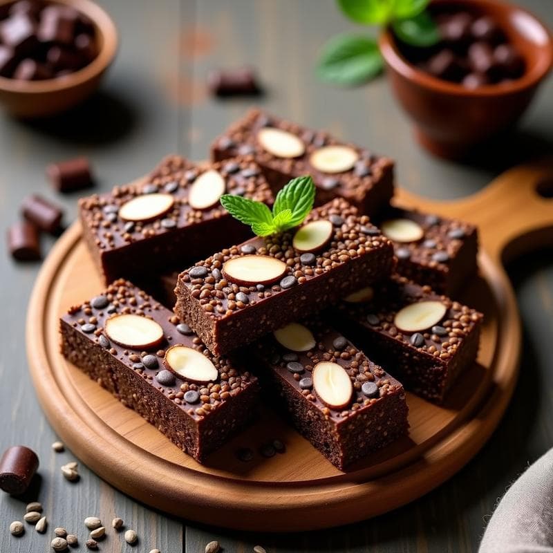 Barritas de Quinoa y Chocolate 100% con Semillas de Chía: Snack Energético Sin Harina