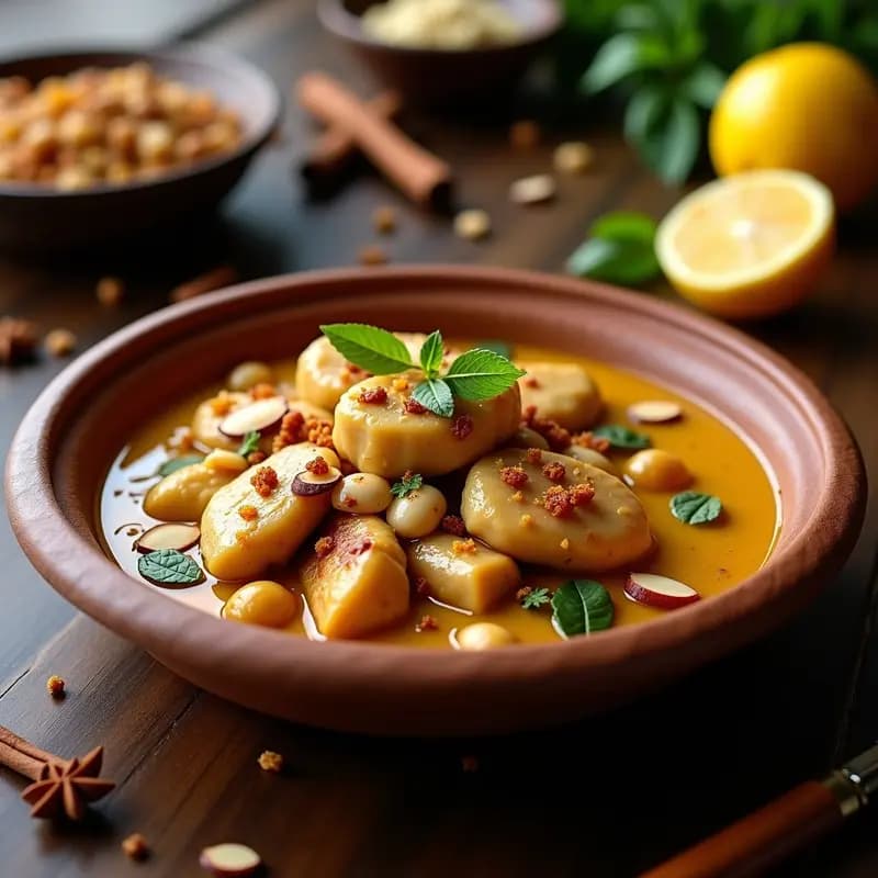 Batak de Pollo con Almendras y Pasas: Receta Persa Dulce y Salada en 30 Minutos