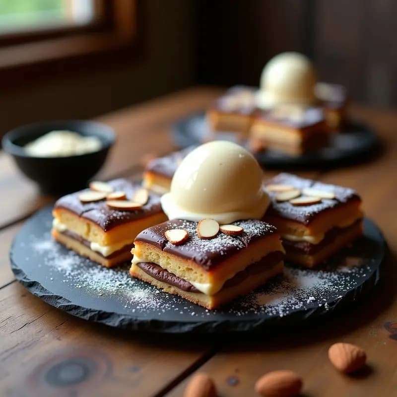 Bâtard de Chocolate y Nocilla con Helado de Vainilla: Postre Francés Indulgente