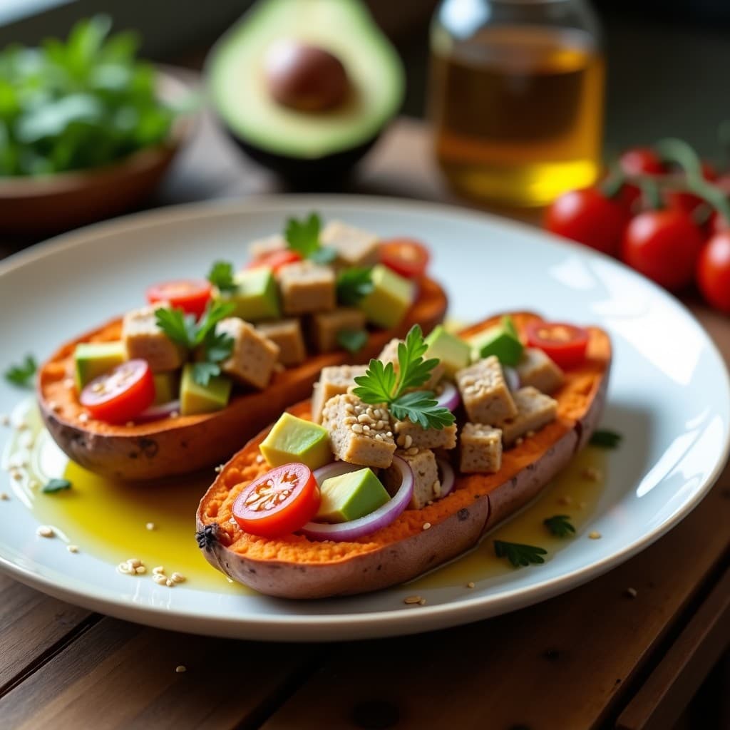 Batata Asada al Microondas con Relleno de Atún y Aguacate: Receta Rápida y Alta en Omega-3