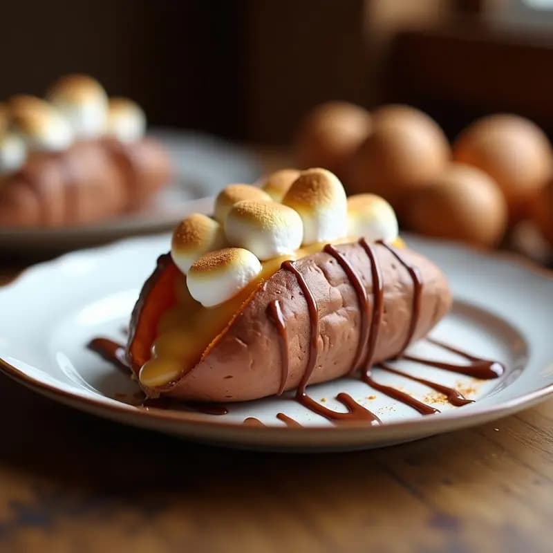 Batata Asada Rellena de Mantequilla de Cacahuete y Marshmallows: Postre en Formato Salado