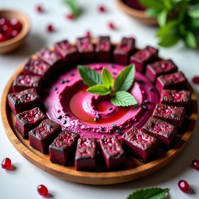 Batata Morada Asada con Hummus de Betterave: Receta Vegana y Antiinflamatoria