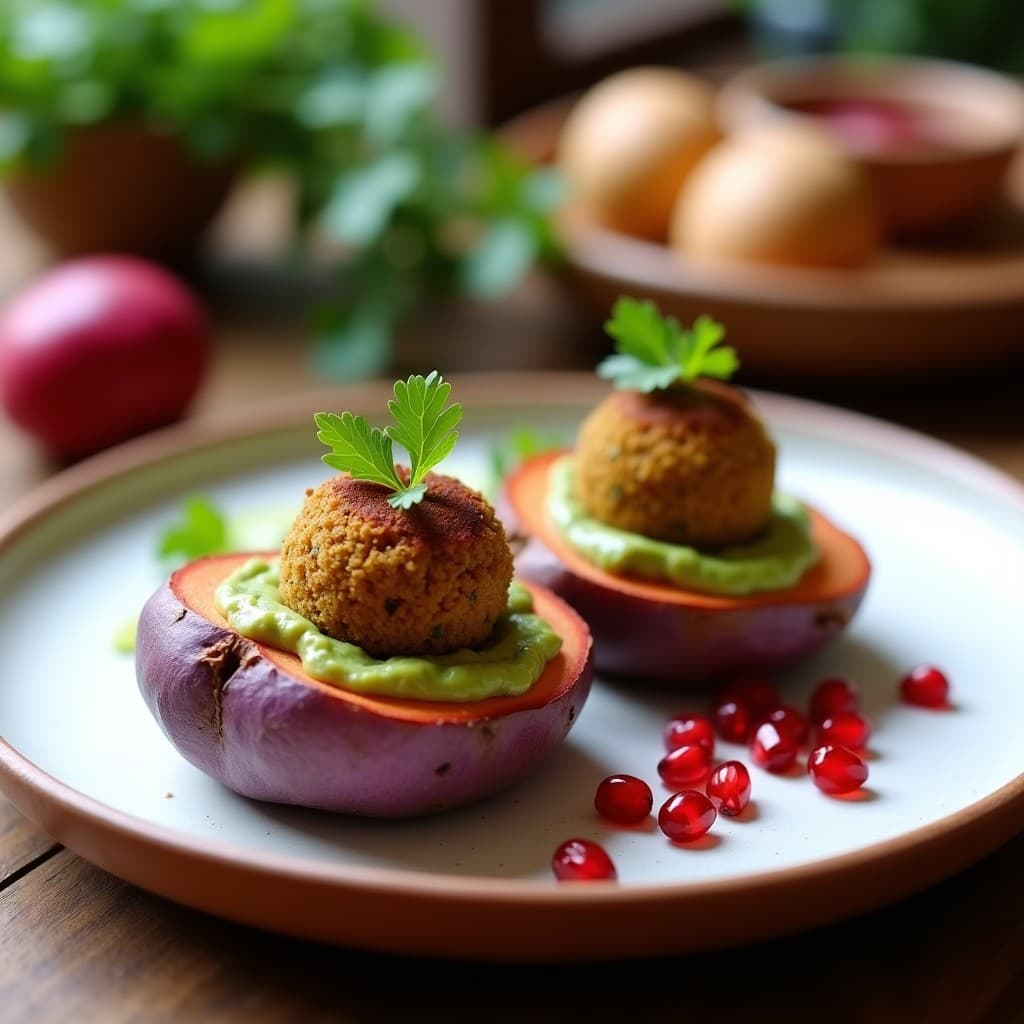 Batata Rellena de Falafel, Guacamole y Granel de Granada: Receta Vegana y Sin Horno