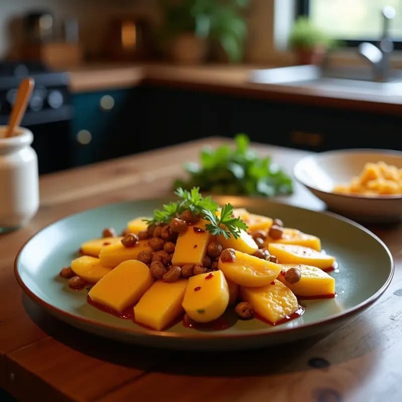 Batatas Asadas con Queso Cheddar derretido Tocino y Cebolla Crujiente: Acompañamiento de ensueño